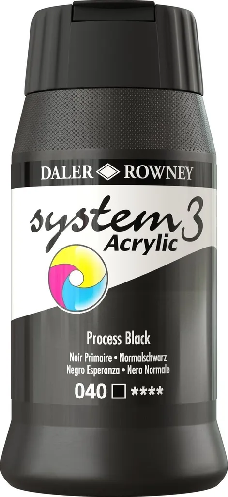 SYSTEM3 ACRILICO 500 ML NERO PRIMARIO 040